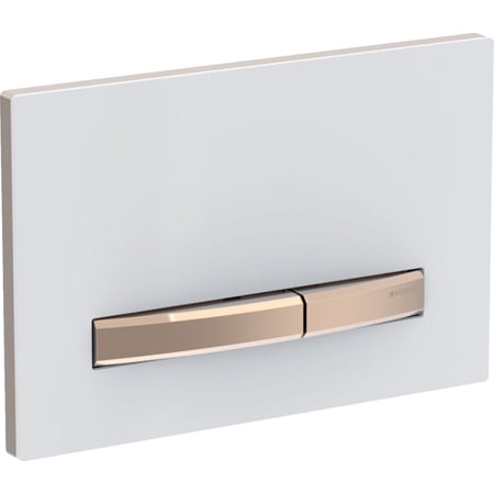 Ảnh của GEBERIT Ovládací tlačítko Geberit Sigma50, pro 2 množství splachování, Square, kovová barva, červené zlaté Základní deska a tlačítka: červené zlato Krycí deska: černá #115.670.DW.2