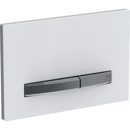 Ảnh của GEBERIT Ovládací tlačítko Geberit Sigma50, pro 2 množství splachování, Square, kovová barva, černý chrom Základní deska a tlačítka: černý chrom Krycí deska: černá #115.671.DW.2