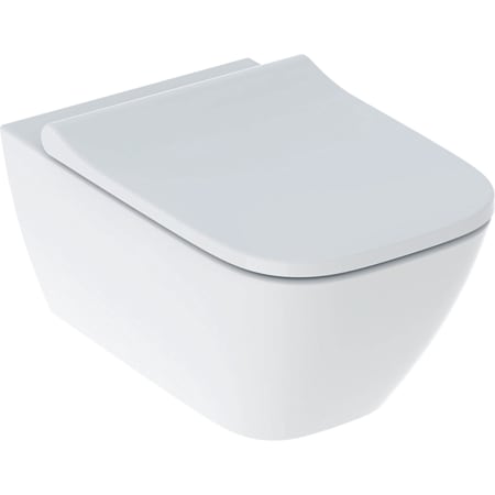 Obrázek GEBERIT Smyle Square Set závěsný klozetový uzávěr, uzavřený keramický design, Rimfree, s klozetovým sedátkem, překrývací víko #500.683.00.2 - bílá