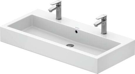 Obrázek DURAVIT Umyvadlo 045410 Design by Duravit #0454100000 - p Barva 00, Bílá Vysoký lesk, Počet míst pro mytí: 1 Uprostřed, Počet otvorů pro armaturu na jednom umyvadle: 1 Uprostřed, Přepad: Ano, Zespodu glazované 1000 x 470 mm