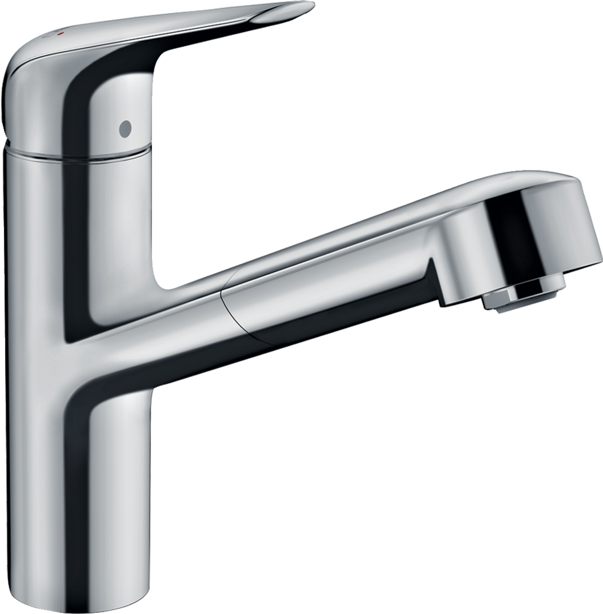 Obrázek HANSGROHE Focus M42 jednopáková kuchyňská baterie 150, vytahovací výpusť, 1 tryska, sBox #71829000 - chrom