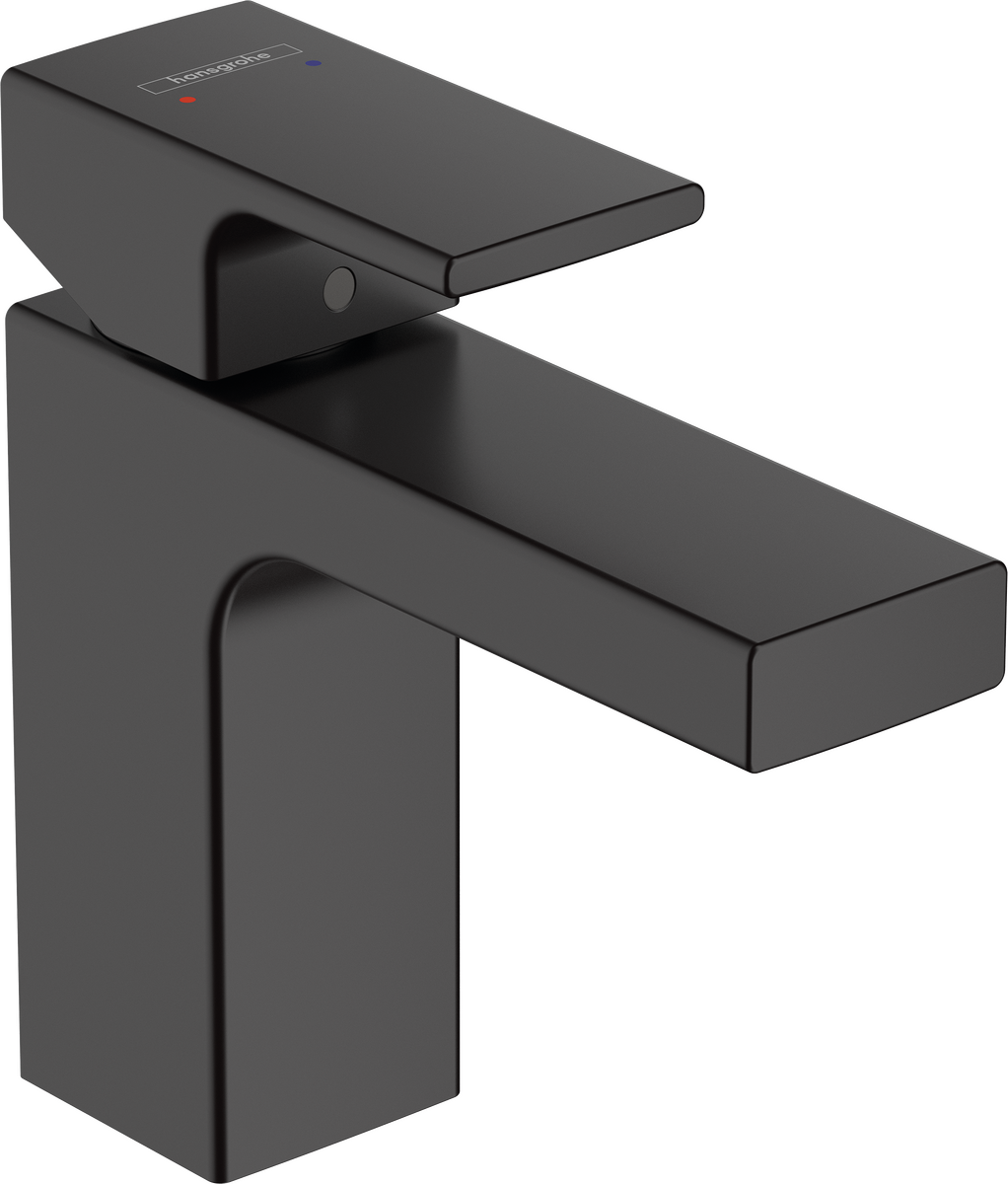 Obrázek HANSGROHE Vernis Shape Páková umyvadlová baterie 100 s izolovaným vedením vody a odtokovou soupravou s táhlem #71561670 - matná černá
