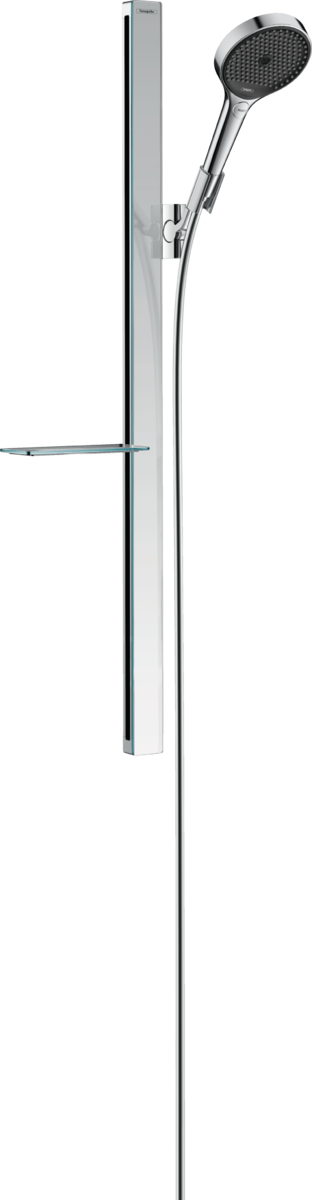 Obrázek HANSGROHE Rainfinity Sprchová sada 130 3jet EcoSmart s tyčí 90 cm a poličkou na mýdlo #27672000 - chrom